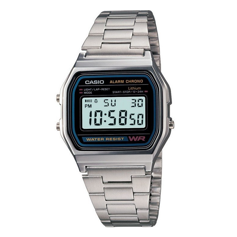 Orologio uomo CASIO VINTAGE digitale quadrante nero A158WA-1DF