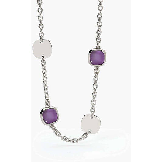 Collana Diva con Elementi Quadrati e Glass Viola | 2Jewels 251878